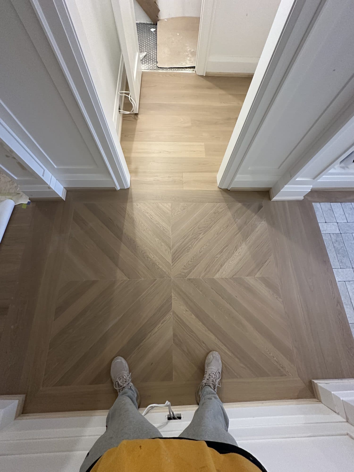 The same Versailles parquet floor, set and finished