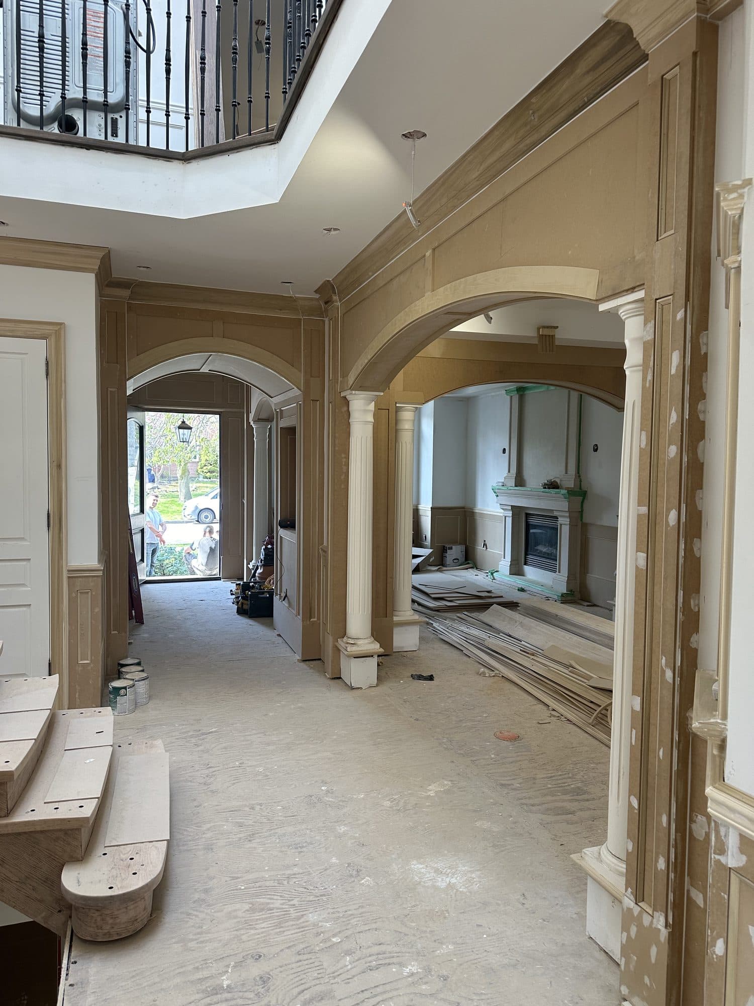 The grand foyer and arches taking shape during construction