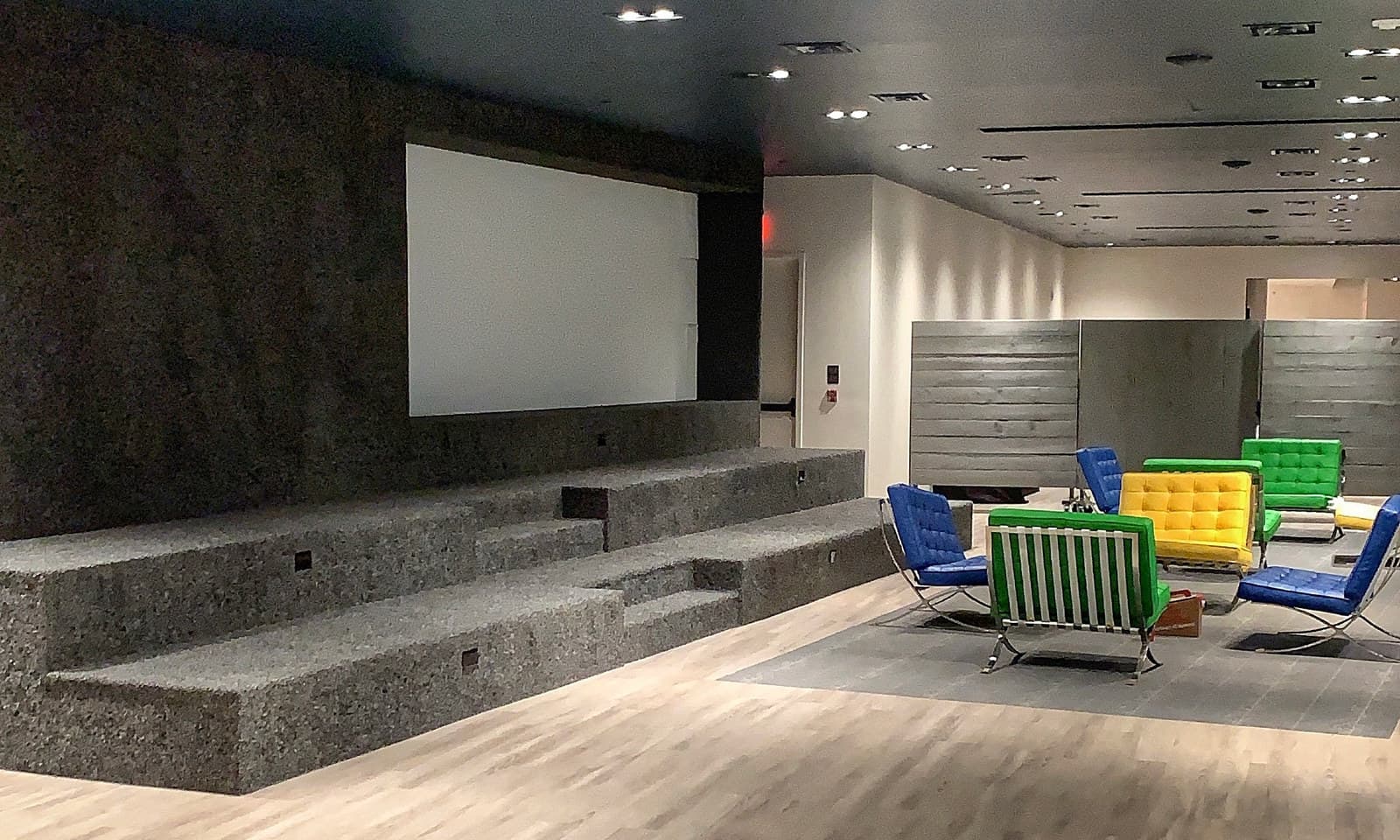 The completed wood stage installation and hall at the Toronto Congress Centre
